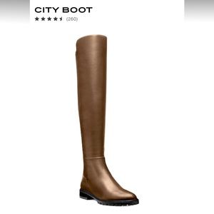 Stuart Weitzman Espresso Leather over the knee 6.5 City Boot style ID S4829